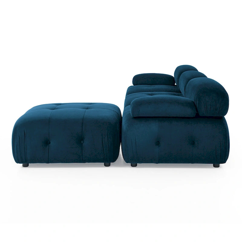 Blue 93 Modular L-Shaped 4-Seater Sofa with Reversible Ottoman