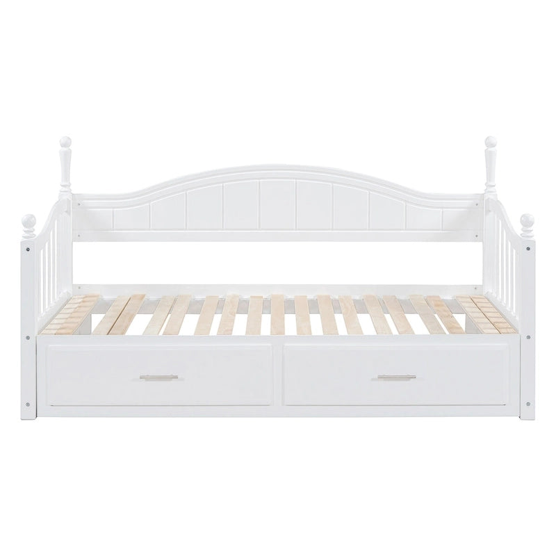 Twin Wooden Daybed with 2 Drawers & Trundle