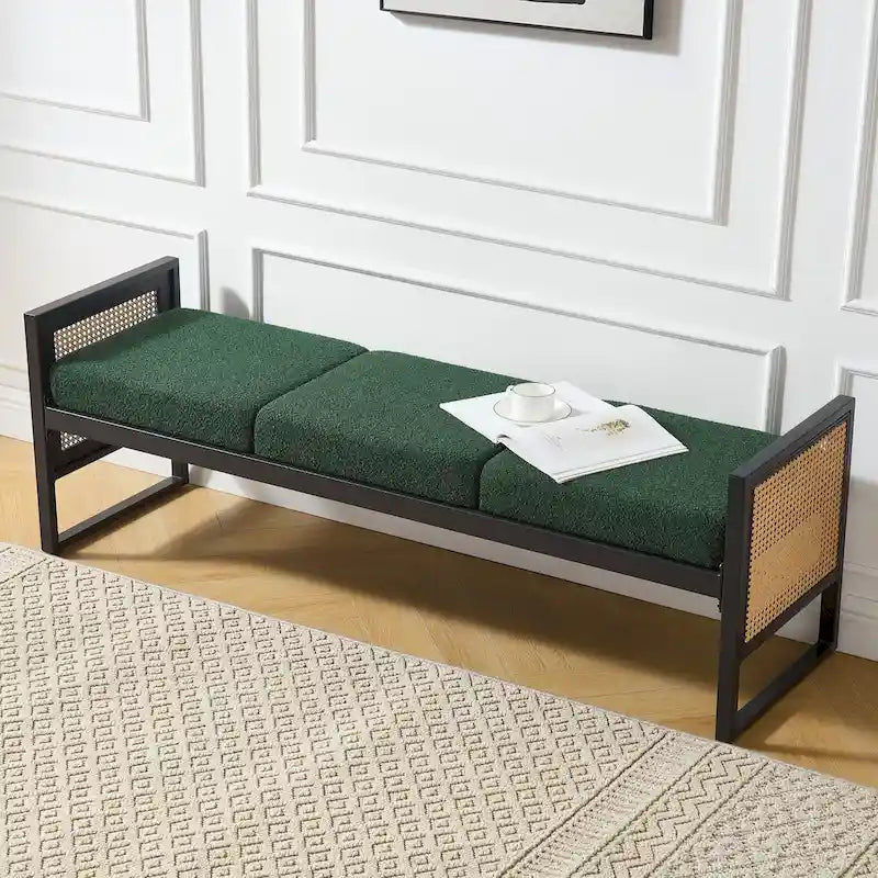 Fabric Upholstered Storage Bench for End of Bed, Entryway - 56.69L x 16.93W x 22.4H