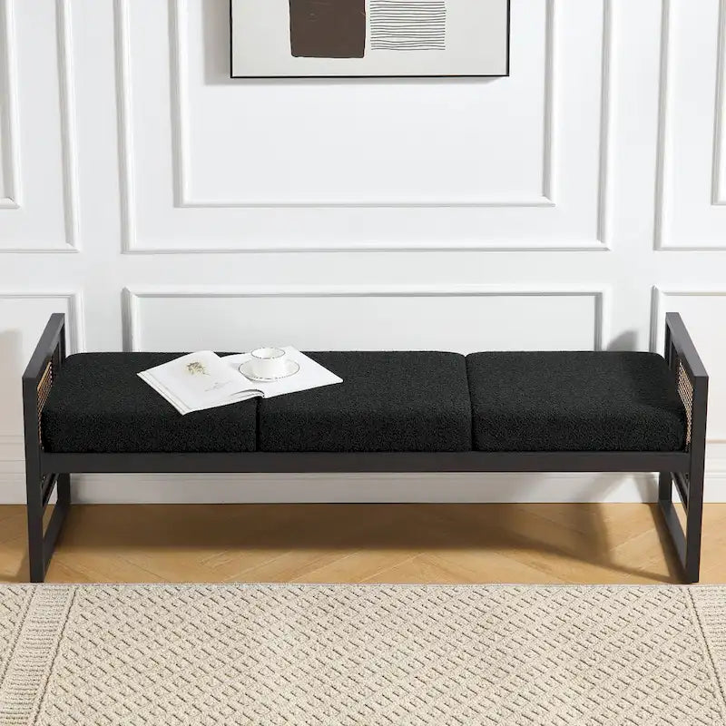 Fabric Upholstered Storage Bench for End of Bed, Entryway - 56.69L x 16.93W x 22.4H