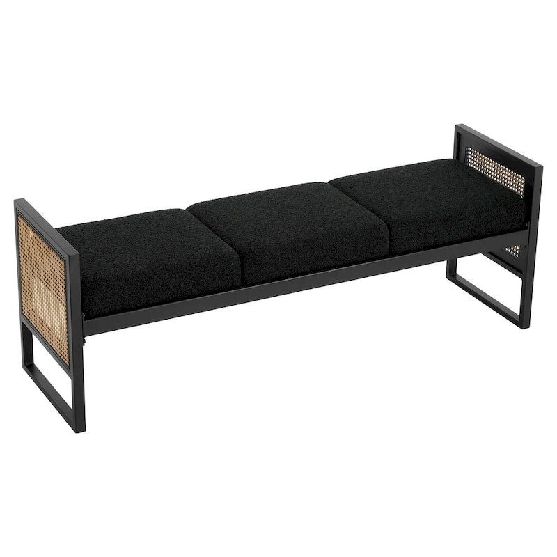 Fabric Upholstered Storage Bench for End of Bed, Entryway - 56.69L x 16.93W x 22.4H