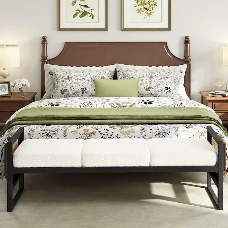 Fabric Upholstered Storage Bench for End of Bed, Entryway - 56.69L x 16.93W x 22.4H