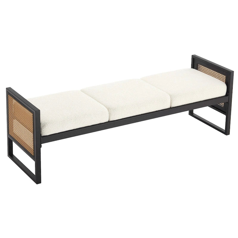 Fabric Upholstered Storage Bench for End of Bed, Entryway - 56.69L x 16.93W x 22.4H