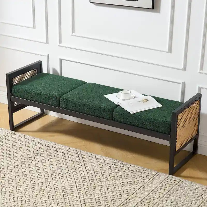 Fabric Upholstered Storage Bench for End of Bed, Entryway - 56.69L x 16.93W x 22.4H