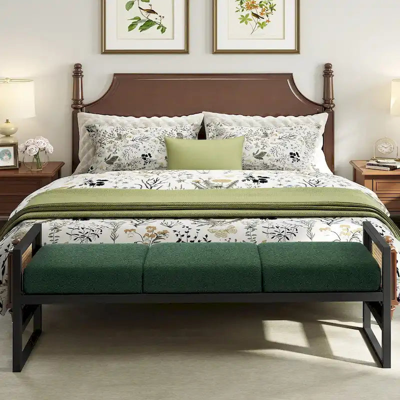 Fabric Upholstered Storage Bench for End of Bed, Entryway - 56.69L x 16.93W x 22.4H