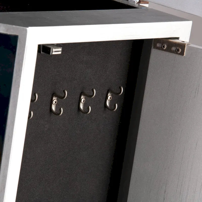 SEI Furniture Millicent Silver Mirrored Jewelry Armoire