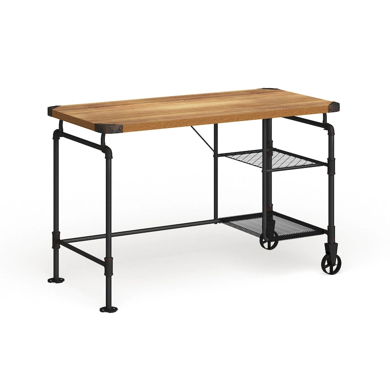 Wini Industrial Black 47-inch Metal Computer Desk by Furniture of America