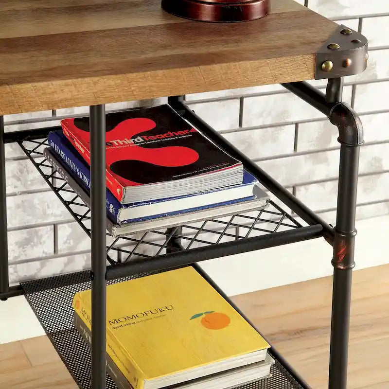 Wini Industrial Black 47-inch Metal Computer Desk by Furniture of America