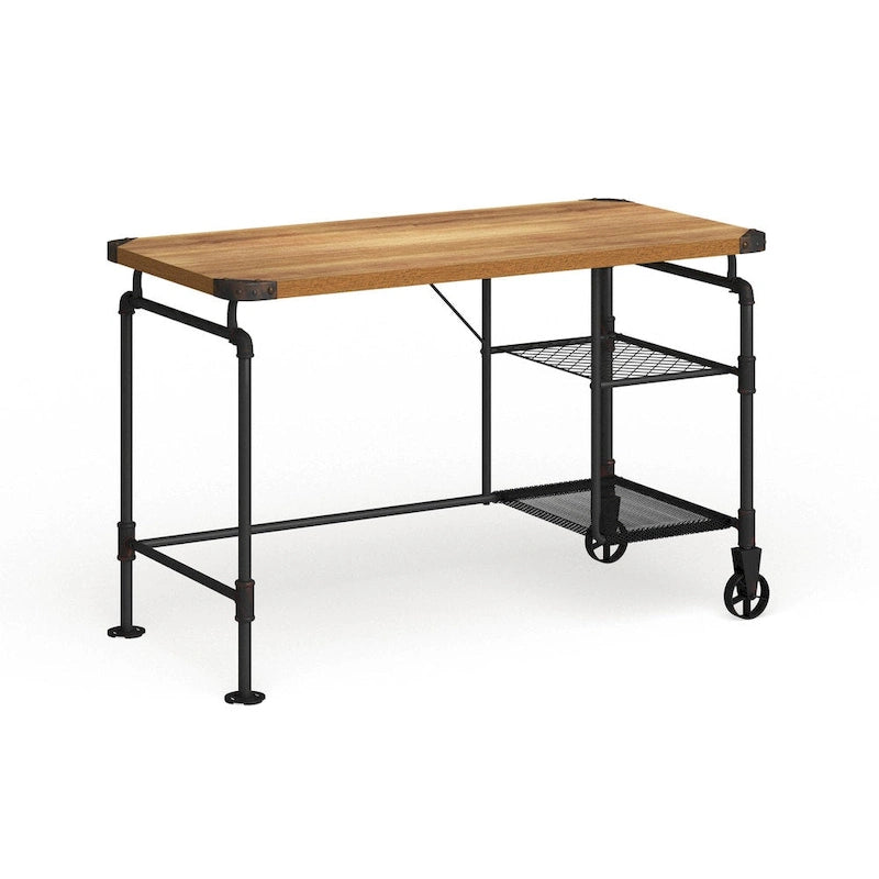 Wini Industrial Black 47-inch Metal Computer Desk by Furniture of America