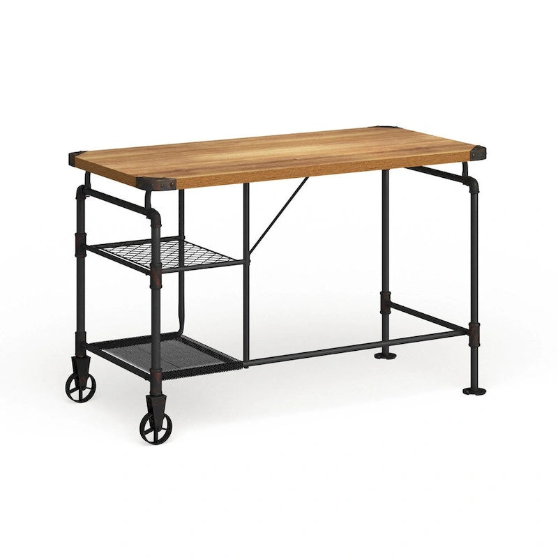 Wini Industrial Black 47-inch Metal Computer Desk by Furniture of America