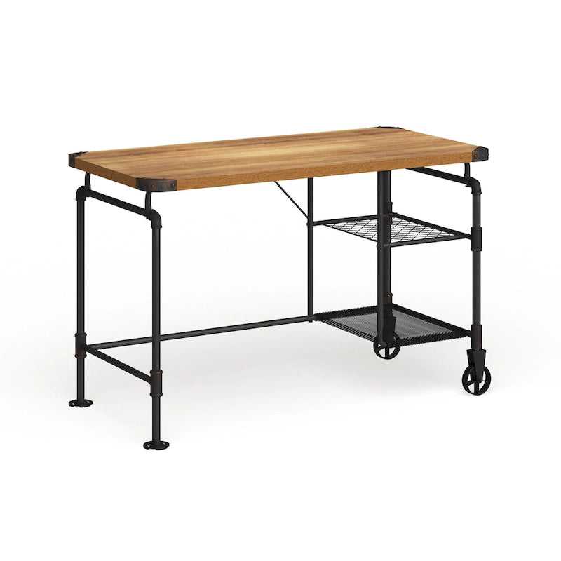 Wini Industrial Black 47-inch Metal Computer Desk by Furniture of America
