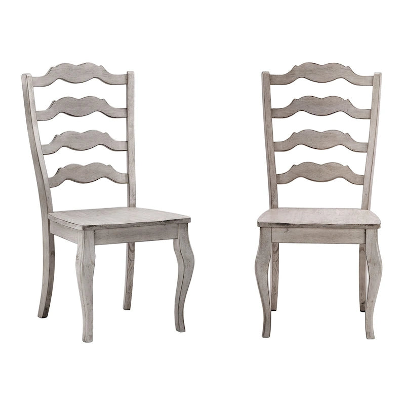 Ronda French Ladder Back Wood Dining Chairs (Set of 2)