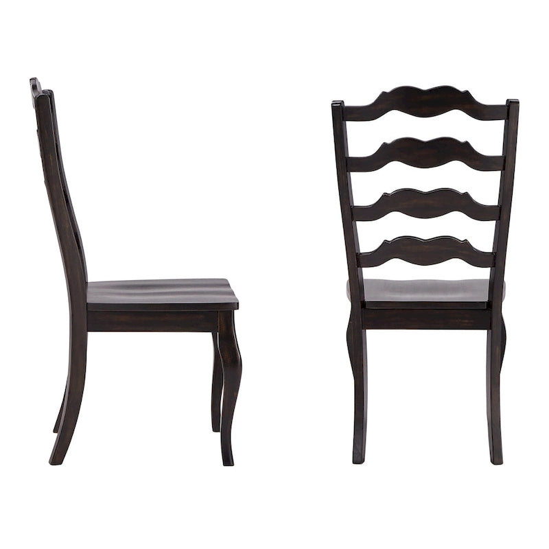 Ronda French Ladder Back Wood Dining Chairs (Set of 2)