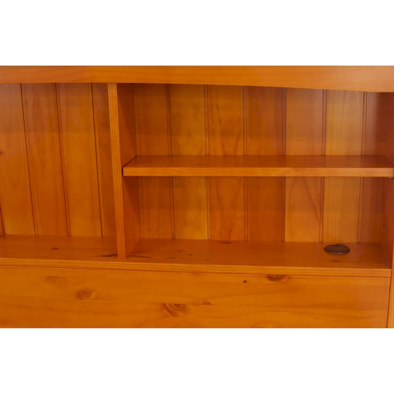 OS Home and Office Furniture Model , Solid Pine Twin Daybed with Six Drawers in Warm Honey