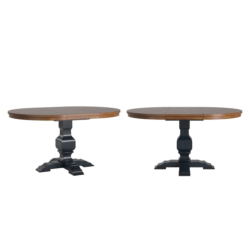 Ronda Two-Tone Oval Solid Wood Top Extending Dining Table
