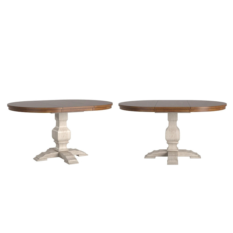 Ronda Two-Tone Oval Solid Wood Top Extending Dining Table