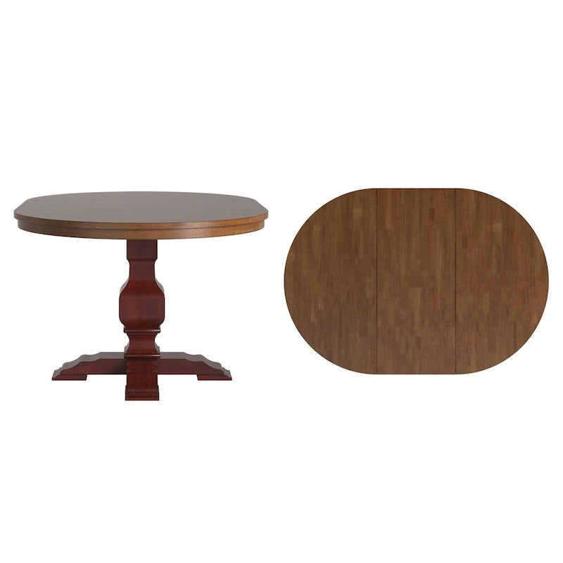 Ronda Two-Tone Oval Solid Wood Top Extending Dining Table
