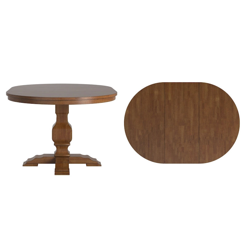 Ronda Two-Tone Oval Solid Wood Top Extending Dining Table