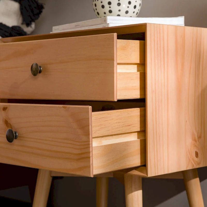 Middlebrook Mid-Century Solid Wood 2-Drawer Nightstand (Set of 2)