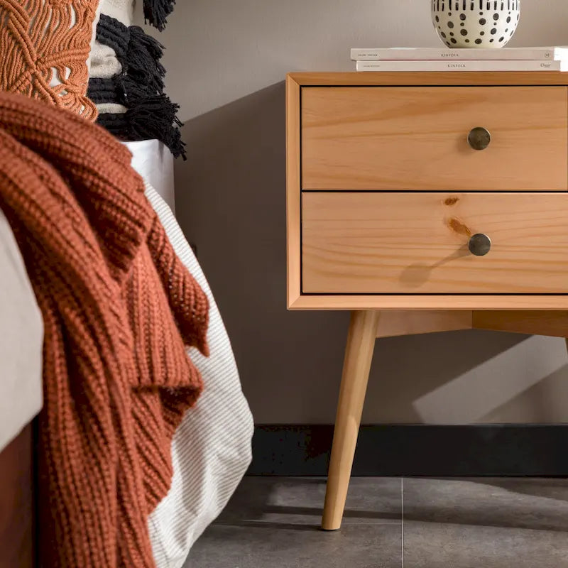 Middlebrook Mid-Century Solid Wood 2-Drawer Nightstand (Set of 2)