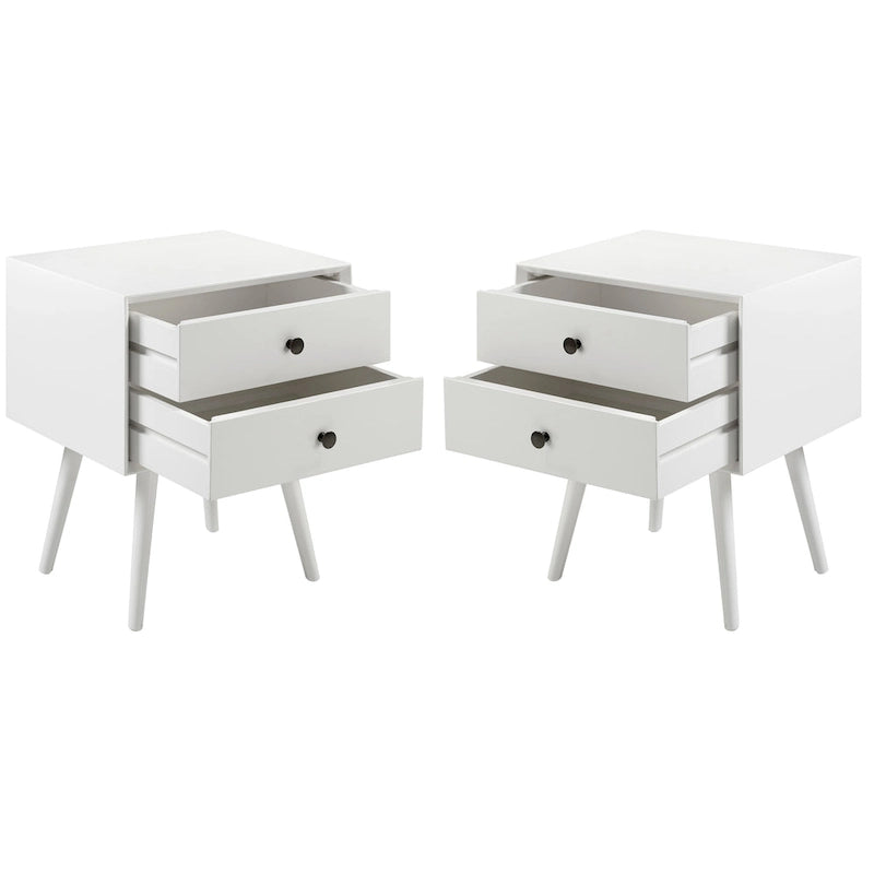 Middlebrook Mid-Century Solid Wood 2-Drawer Nightstand (Set of 2)