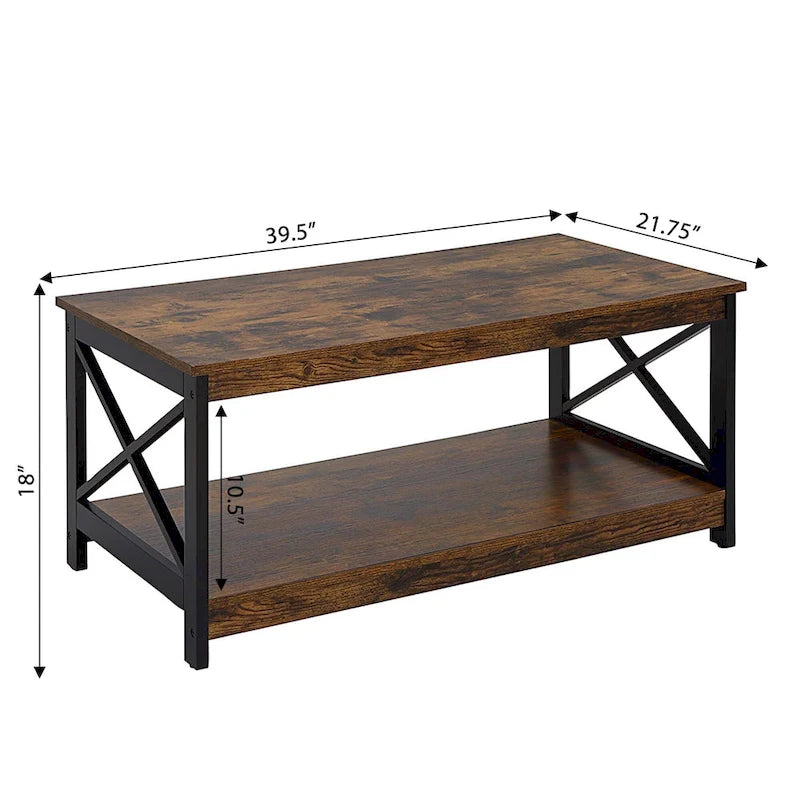 Convenience Concepts Oxford Coffee Table with Shelf
