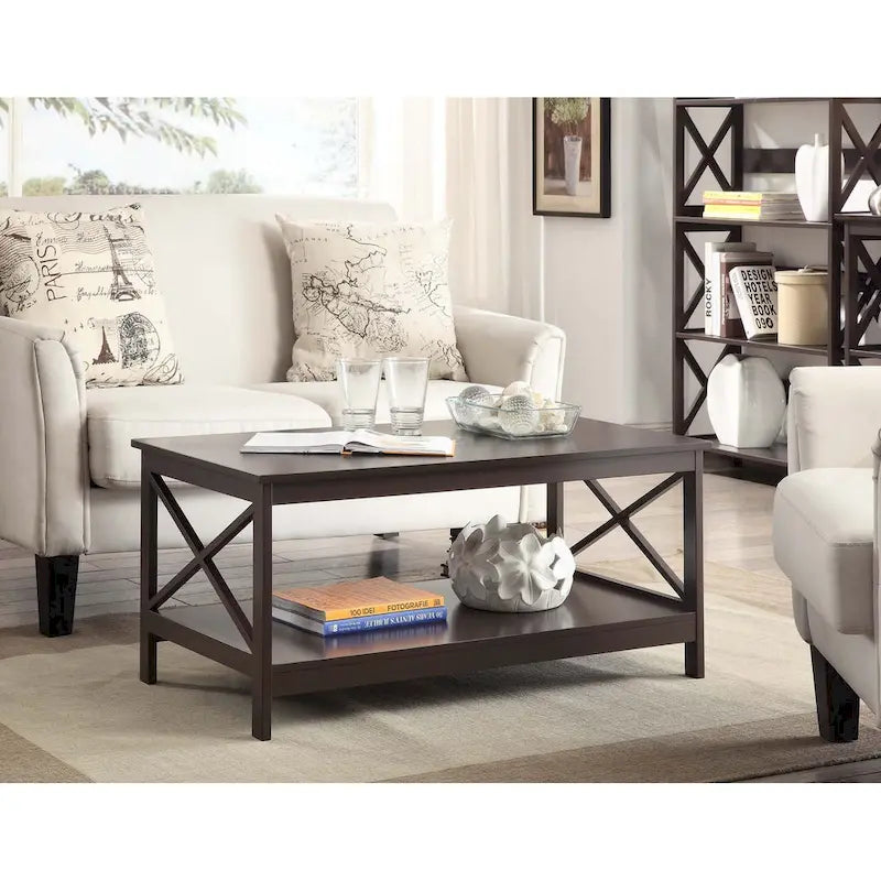 Convenience Concepts Oxford Coffee Table with Shelf