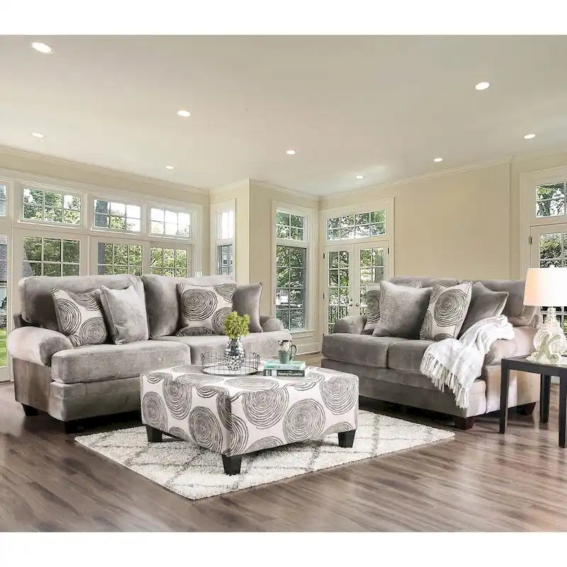 Jeta Transitional Microfiber Padded 2-Piece Living Room Set by Furniture of America