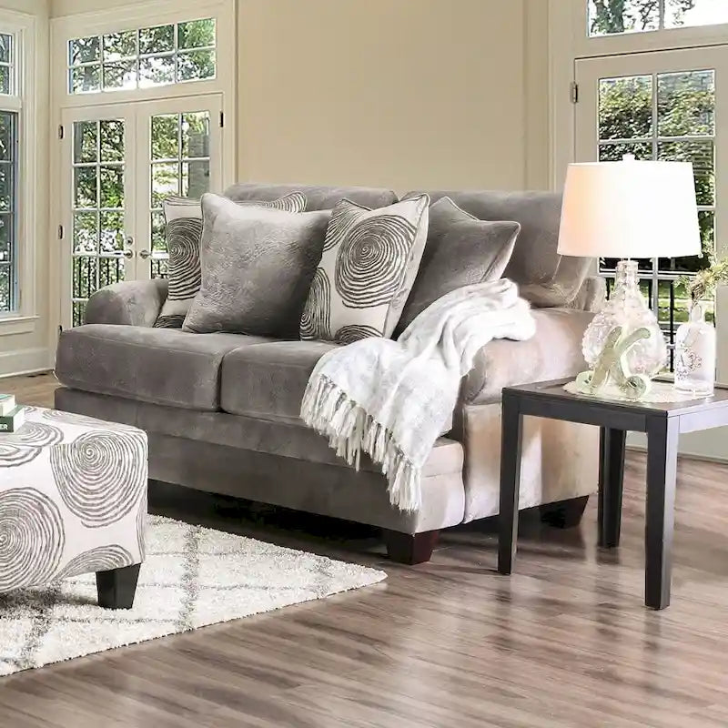 Jeta Transitional Microfiber Padded 2-Piece Living Room Set by Furniture of America