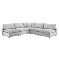 Commix Down Filled Overstuffed Velvet 5-Piece Sectional Sofa