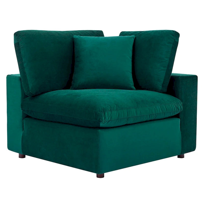 Commix Down Filled Overstuffed Velvet 5-Piece Sectional Sofa