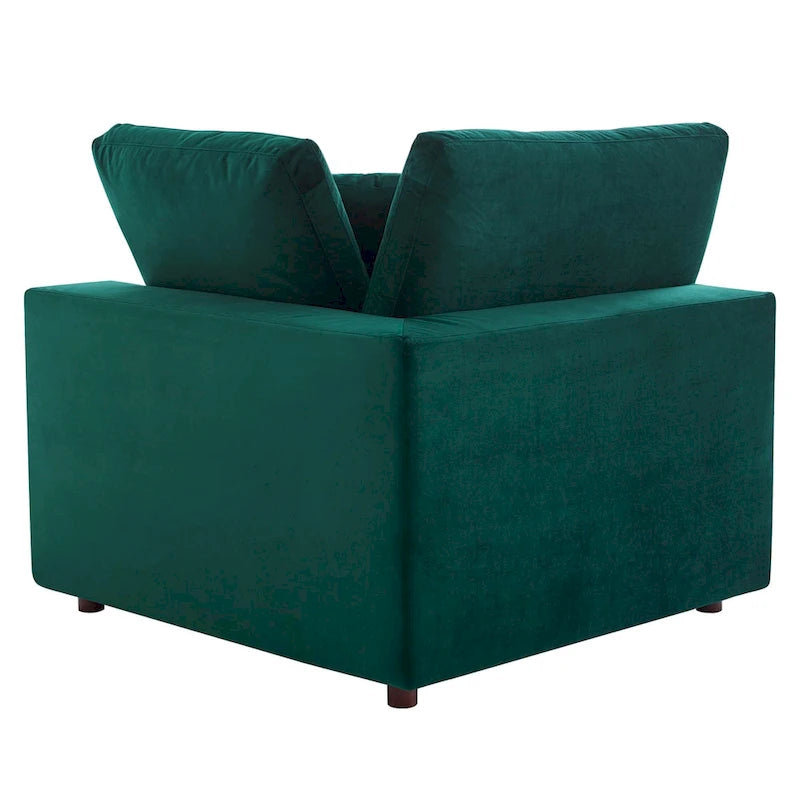 Commix Down Filled Overstuffed Velvet 5-Piece Sectional Sofa
