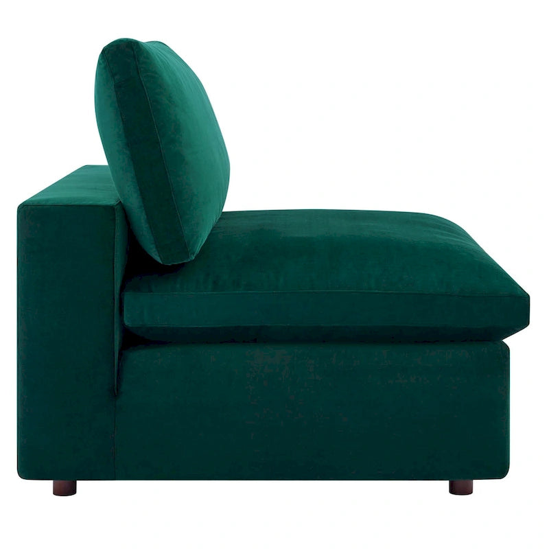 Commix Down Filled Overstuffed Velvet 5-Piece Sectional Sofa
