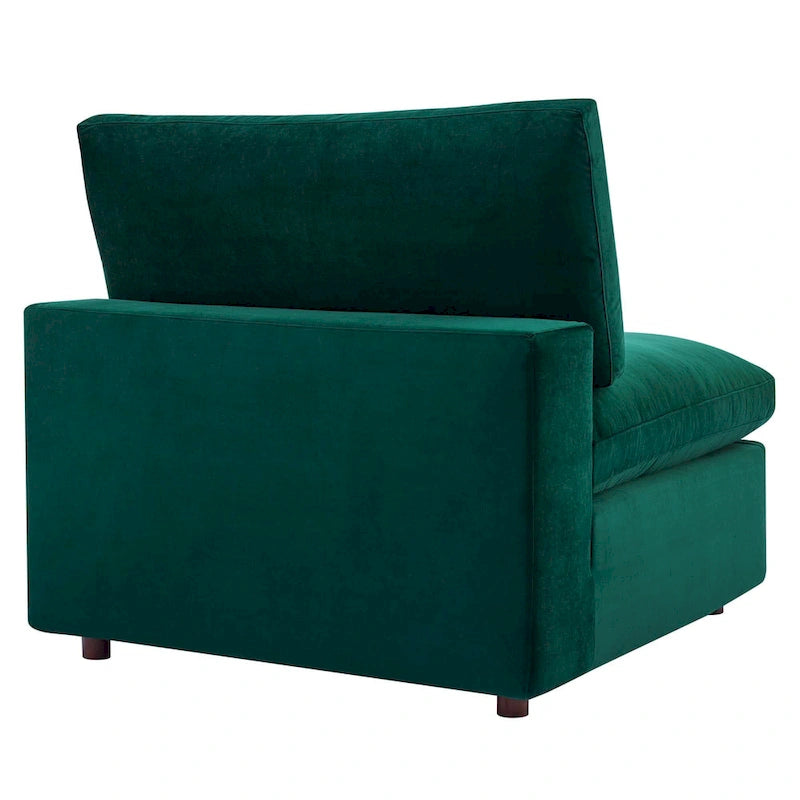 Commix Down Filled Overstuffed Velvet 5-Piece Sectional Sofa