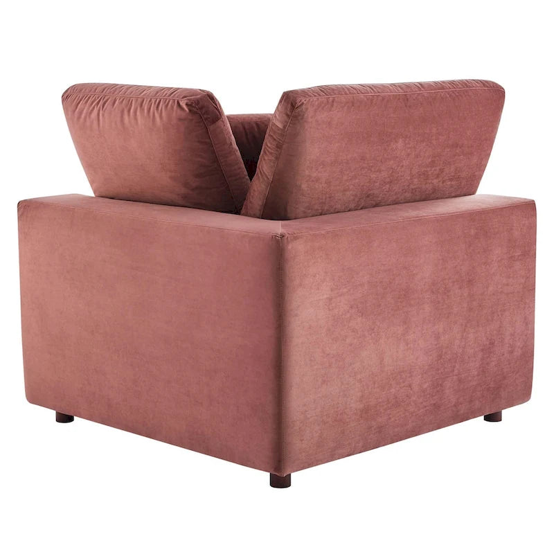 Commix Down Filled Overstuffed Velvet 5-Piece Sectional Sofa