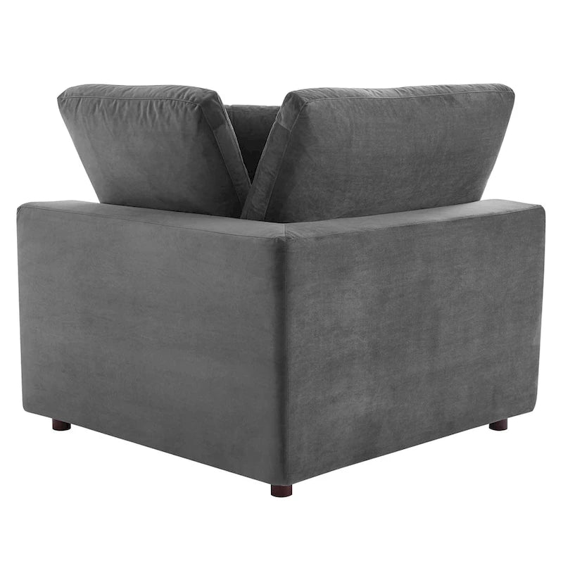 Commix Down Filled Overstuffed Velvet 5-Piece Sectional Sofa