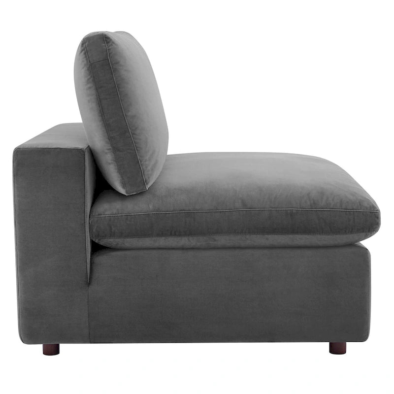 Commix Down Filled Overstuffed Velvet 5-Piece Sectional Sofa