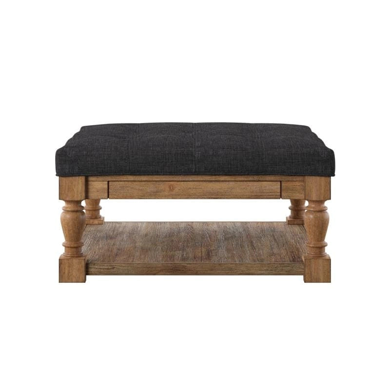 Lennon Baluster Storage Tufted Ottoman Table by iNSPIRE Q Artisan