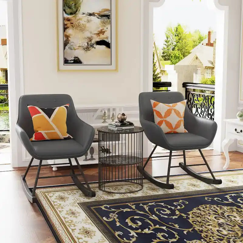 Accent Chair, Upholstered Button Tufted Living Room Chairs with Wood Legs, Comfy Frosted Velvet Lounge Chair