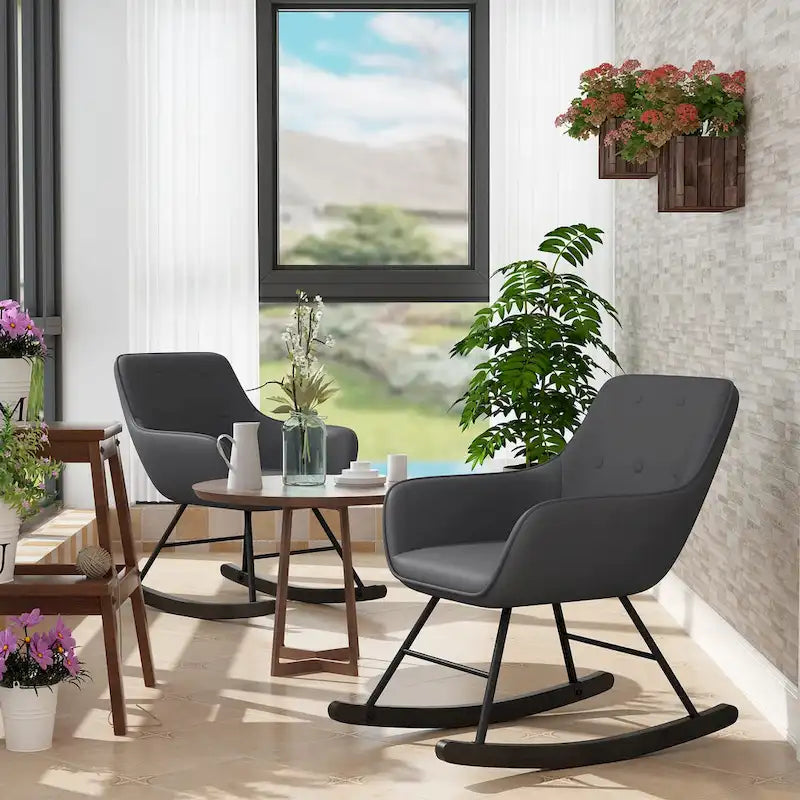 Accent Chair, Upholstered Button Tufted Living Room Chairs with Wood Legs, Comfy Frosted Velvet Lounge Chair