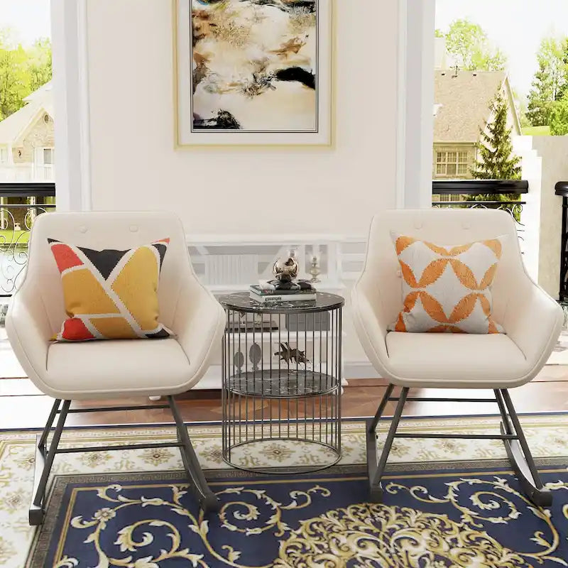 Accent Chair, Upholstered Button Tufted Living Room Chairs with Wood Legs, Comfy Frosted Velvet Lounge Chair