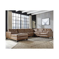 Signature Design by Ashley Baskove Brown 4-Piece Sectional with Chaise - 142W x 109D x 36H