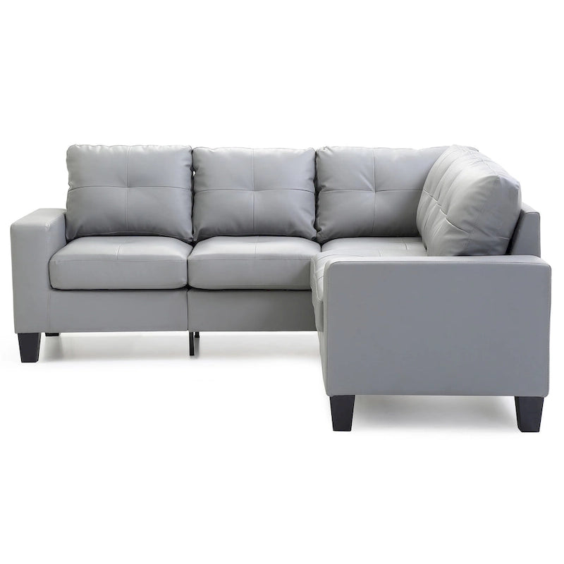 Newbury 82 in. W 2-piece Faux Leather L Shape Sectional Sofa - 32L x 82W x 35H