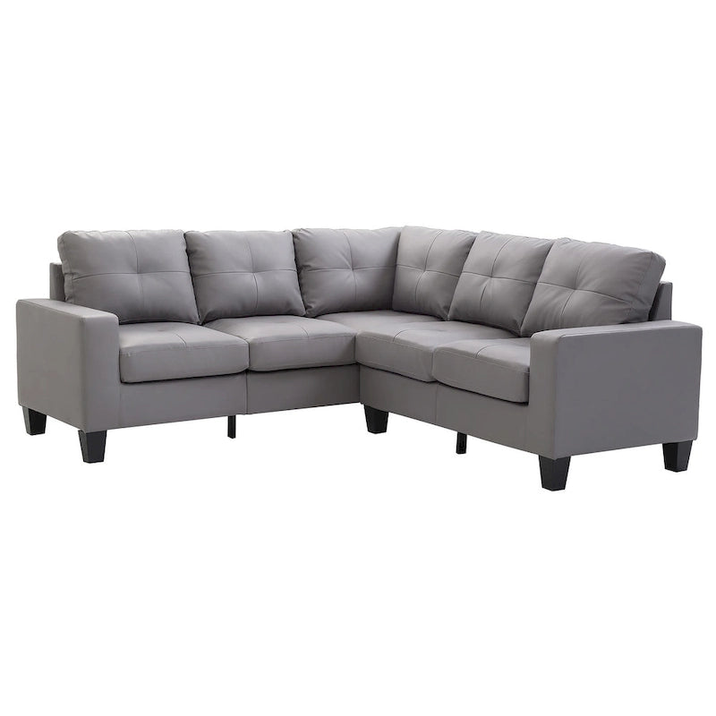 Newbury 82 in. W 2-piece Faux Leather L Shape Sectional Sofa - 32L x 82W x 35H