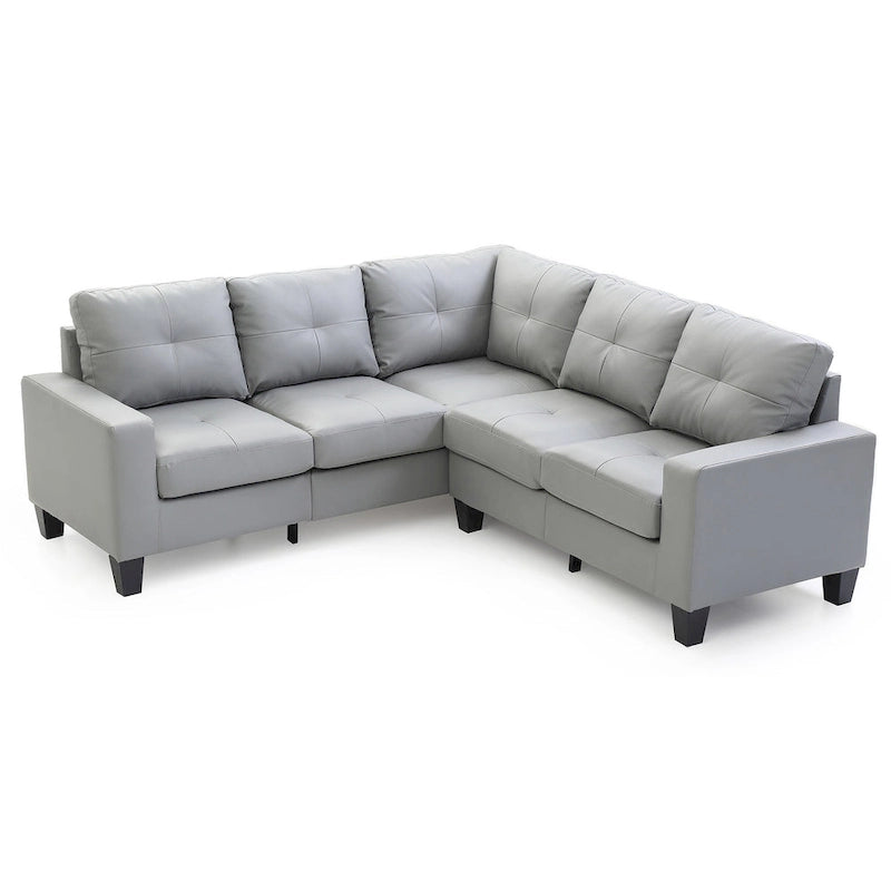 Newbury 82 in. W 2-piece Faux Leather L Shape Sectional Sofa - 32L x 82W x 35H