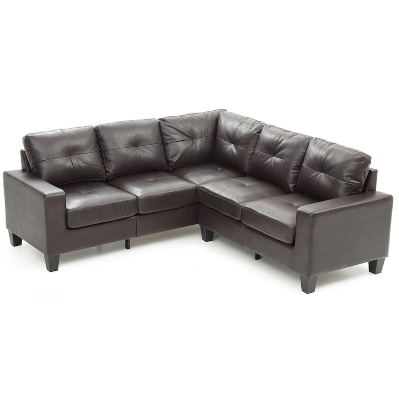 Newbury 82 in. W 2-piece Faux Leather L Shape Sectional Sofa - 32L x 82W x 35H
