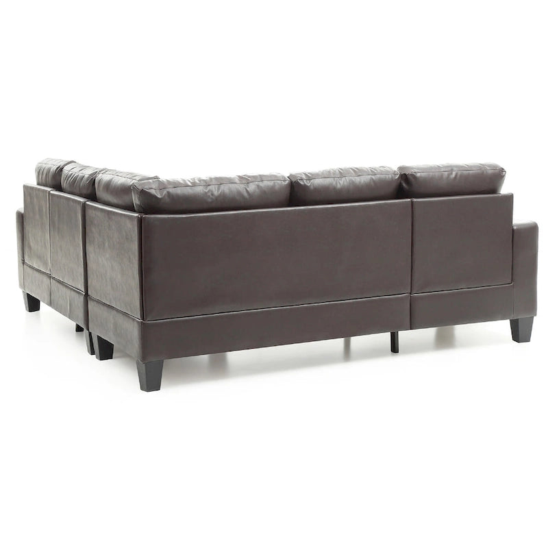 Newbury 82 in. W 2-piece Faux Leather L Shape Sectional Sofa - 32L x 82W x 35H