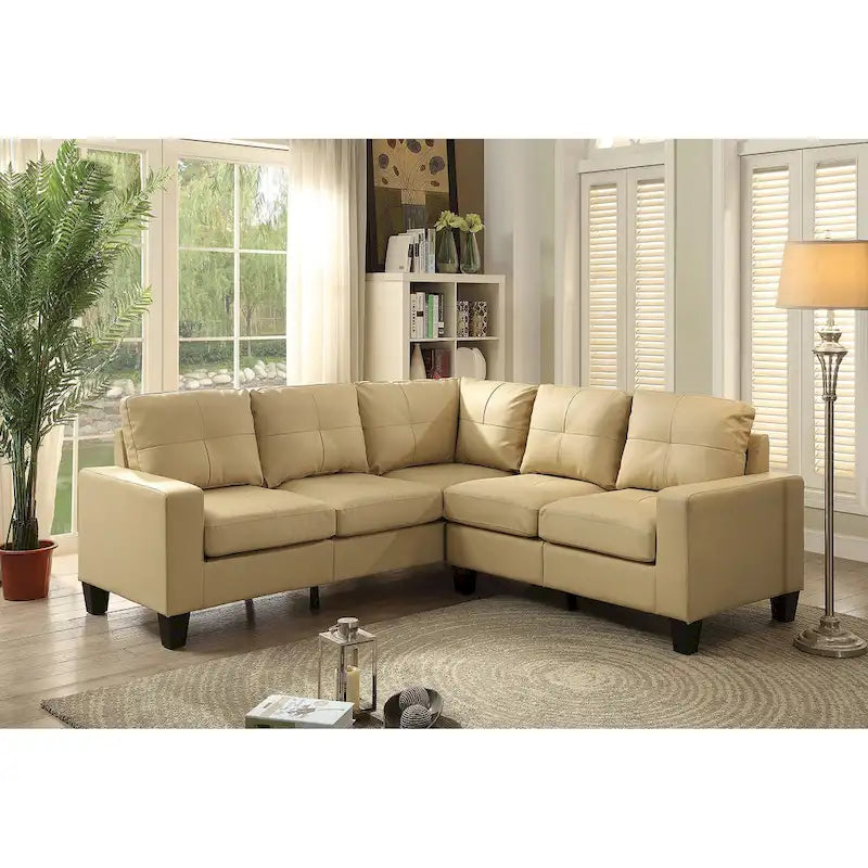 Newbury 82 in. W 2-piece Faux Leather L Shape Sectional Sofa - 32L x 82W x 35H