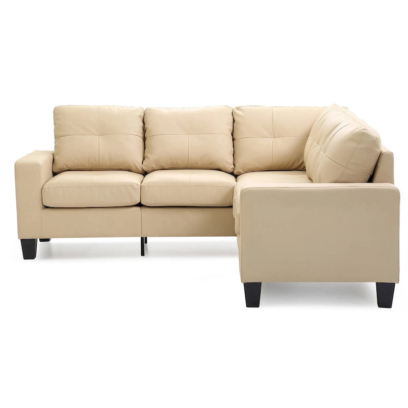 Newbury 82 in. W 2-piece Faux Leather L Shape Sectional Sofa - 32L x 82W x 35H