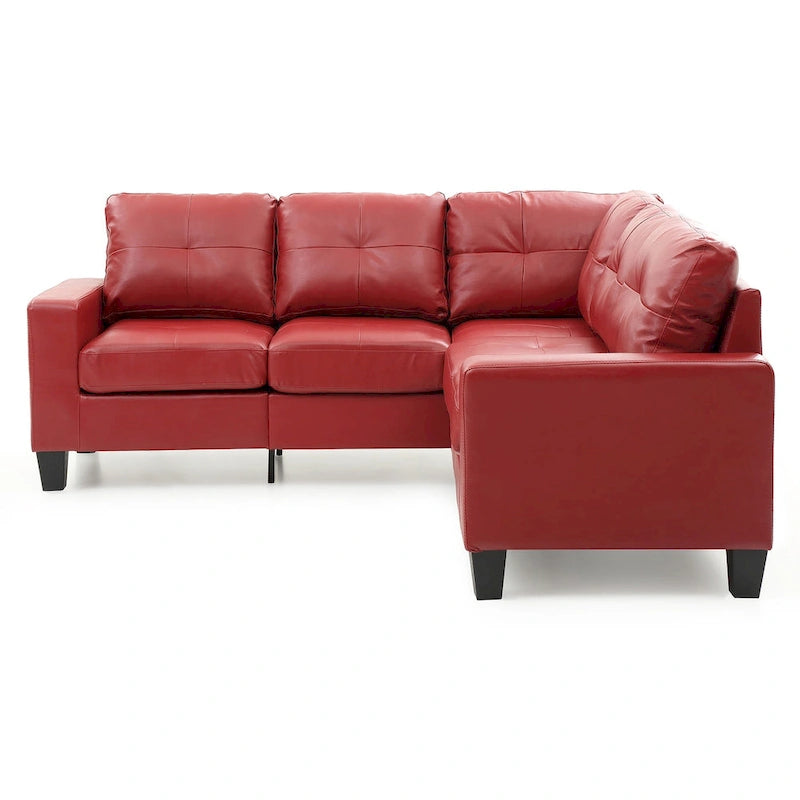 Newbury 82 in. W 2-piece Faux Leather L Shape Sectional Sofa - 32L x 82W x 35H